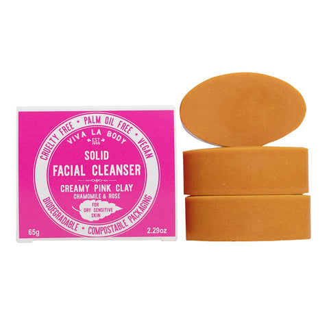 Facial Cleanser Creamy Pink Clay For Sensitive To Dry Skin